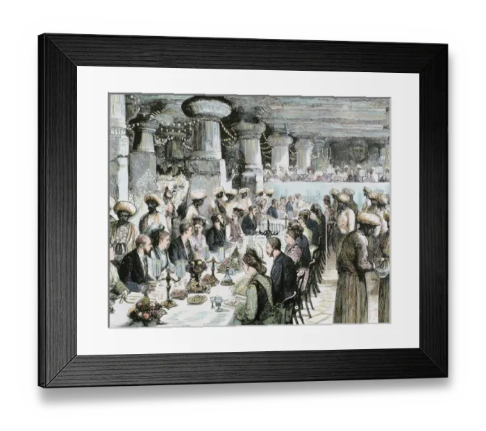 Framed Print : Travel to India of the Prince of Wales. Gala Dinner held in the Underground Temple Framed Print : Travel to India of the Prince of Wales. Gala Dinner held in the Underground Temple