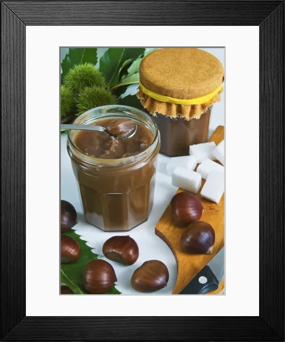 Framed Print : Chestnut (Castanea sativa) jam in jar