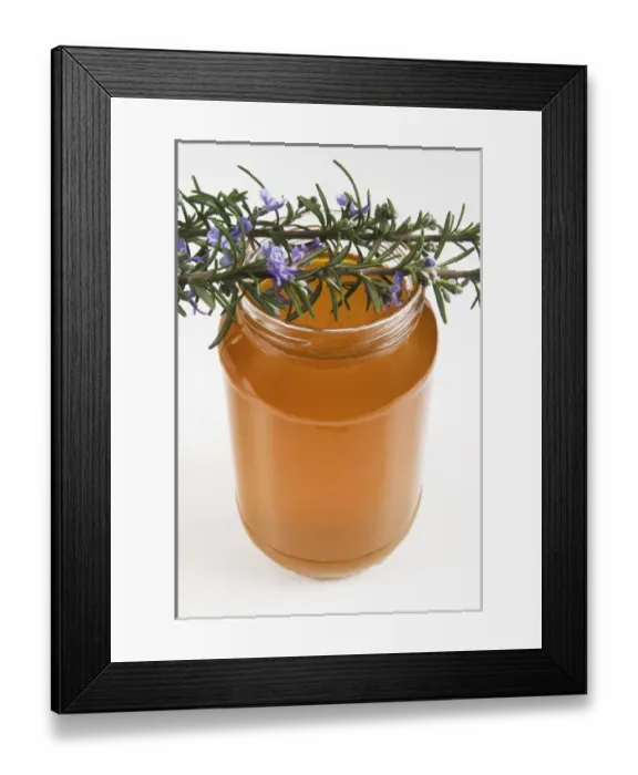 Framed Print : Rosemary (rosmarinus officinalis) honey in jar Framed Print : Rosemary (rosmarinus officinalis) honey in jar