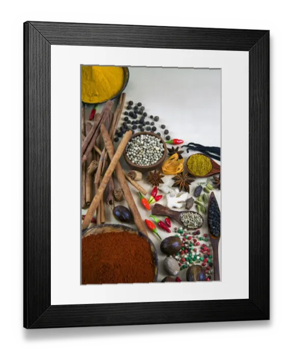 Framed Print : Different types of spices
