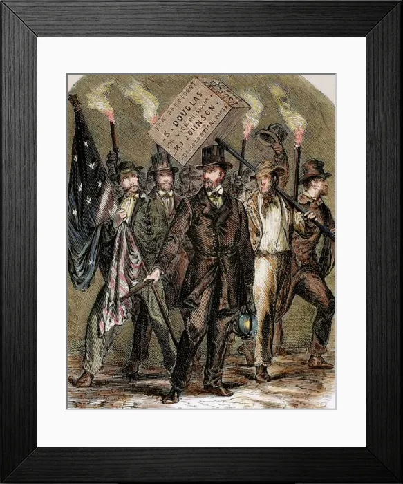 Framed Print : United States. Supporters of Stephen Douglas, candidate of the Democratic Party Framed Print : United States. Supporters of Stephen Douglas, candidate of the Democratic Party