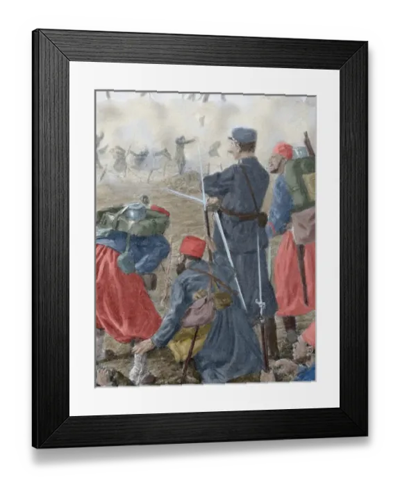 Framed Print : World War I (1914-1918). Use of choking smoke in the attacks on French and British troops Framed Print : World War I (1914-1918). Use of choking smoke in the attacks on French and British troops