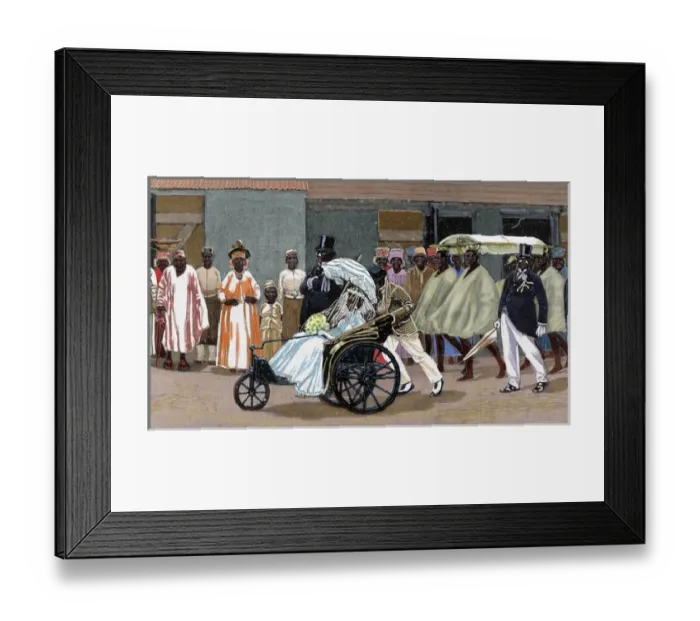 Framed Print : Africa. Sierra Leone. Bride of the High Society. Colored engraving 1880