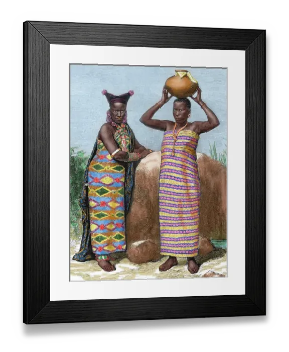 Framed Print : Africa. Women of Zanzibar. Engraved by Adrien Maris in 1882. Colored Framed Print : Africa. Women of Zanzibar. Engraved by Adrien Maris in 1882. Colored