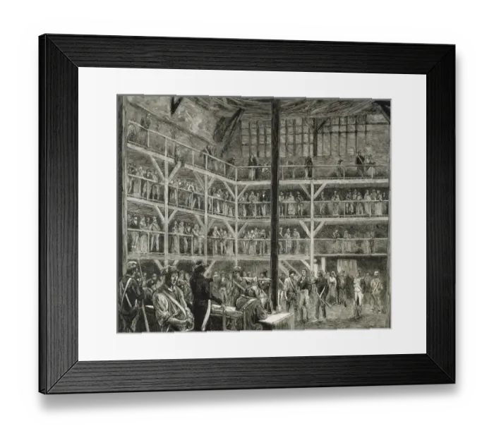 Framed Print : FRENCH REVOLUTION. Abbey room where the revolutionary court held its sessions in 1793