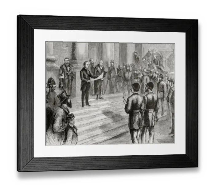 Framed Print : HISTORY OF GREAT BRITAIN. 19th century. LONDON. Official proclamation of Queen Victoria Framed Print : HISTORY OF GREAT BRITAIN. 19th century. LONDON. Official proclamation of Queen Victoria