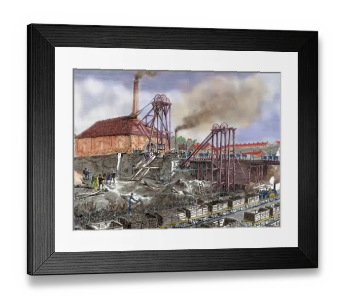 Framed Print : Industrial Revolution. England. Mining. Nineteenth-century engraving Framed Print : Industrial Revolution. England. Mining. Nineteenth-century engraving