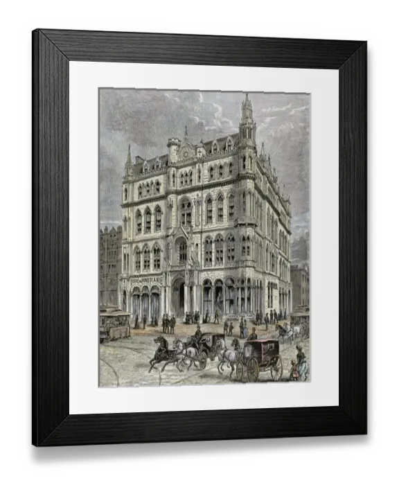 Framed Print : Masonic temple opened in 1867, at the intersection of Tremont Street and Boyleston Street