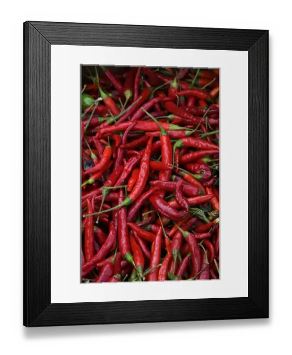 Framed Print : Spicy Hot Red Cayenne Chili Peppers Framed Print : Spicy Hot Red Cayenne Chili Peppers