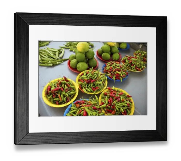 Framed Print : Nadi, fiji islands, suva, peppers, fruit and vegetable outdoor market Framed Print : Nadi, fiji islands, suva, peppers, fruit and vegetable outdoor market