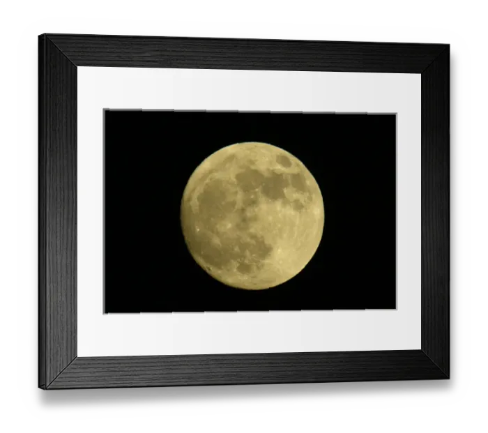Framed Print : Full moon with yellowish hue. Credit as: Arthur Morris  /  Jaynes Gallery  /  Danita Delimont