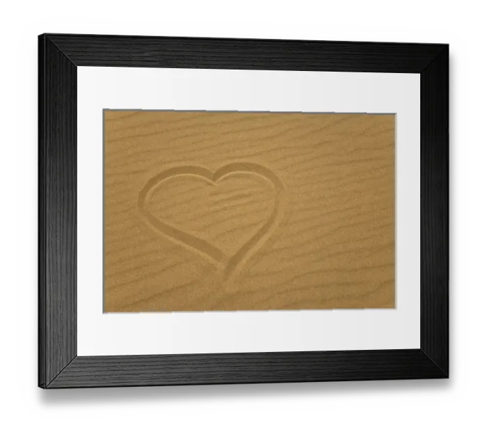 Framed Print : Heart outline drawn in sand. Credit as: Don Paulson / Jaynes Gallery / DanitaDelimont Framed Print : Heart outline drawn in sand. Credit as: Don Paulson / Jaynes Gallery / DanitaDelimont