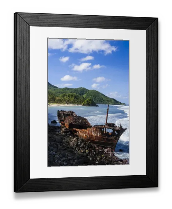 Framed Print : Shipwreck on the east coast of Tutuila island, American Samoa, South Pacific Framed Print : Shipwreck on the east coast of Tutuila island, American Samoa, South Pacific