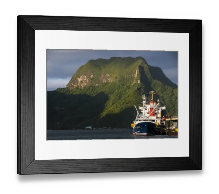 Framed Print : Sunset in the Pago Pago harbour, Tutuila island, American Samoa, South Pacific