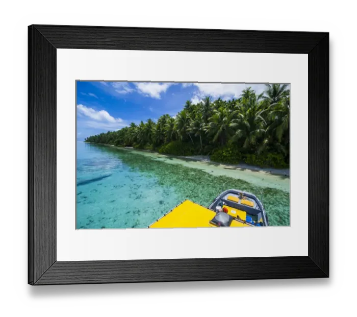 Framed Print : Yellow sundeck of a boat in the Ant Atoll, Pohnpei, Micronesia