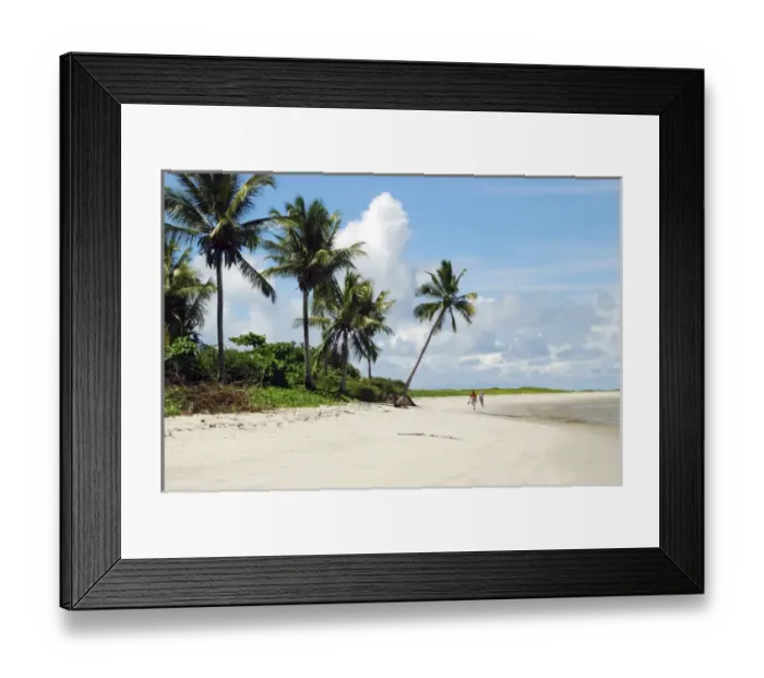 Framed Print : Brazil, Pernambuco, Ilha de Itamaraca, Corrao de Aviao, white beach with palm trees Framed Print : Brazil, Pernambuco, Ilha de Itamaraca, Corrao de Aviao, white beach with palm trees