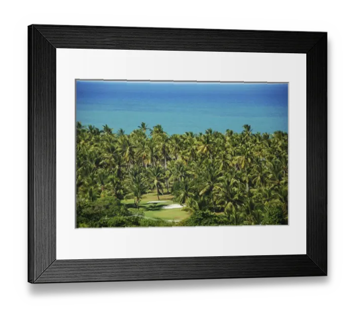 Framed Print : Brazil, Bahia, Porto Seguro, Arraial d Ajuda, view on the bay with palm trees
