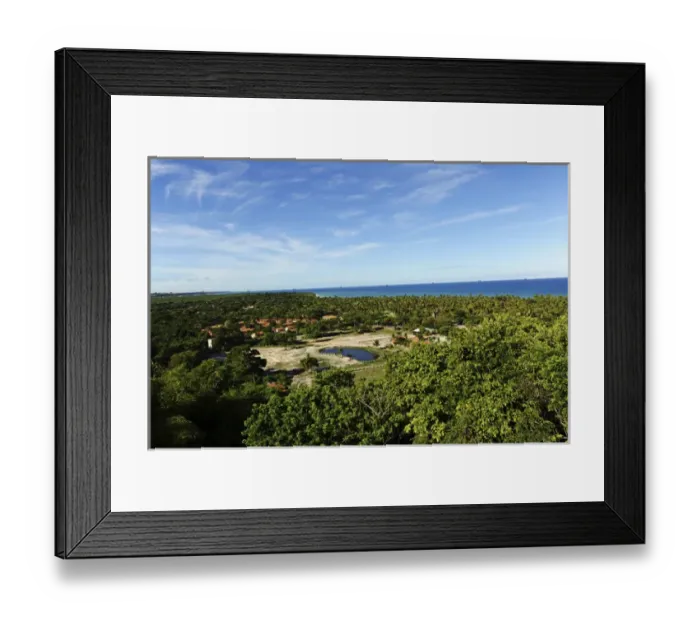 Framed Print : Brazil, Bahia, Porto Seguro, Arraial d Ajuda, view on the bay with palm trees Framed Print : Brazil, Bahia, Porto Seguro, Arraial d Ajuda, view on the bay with palm trees