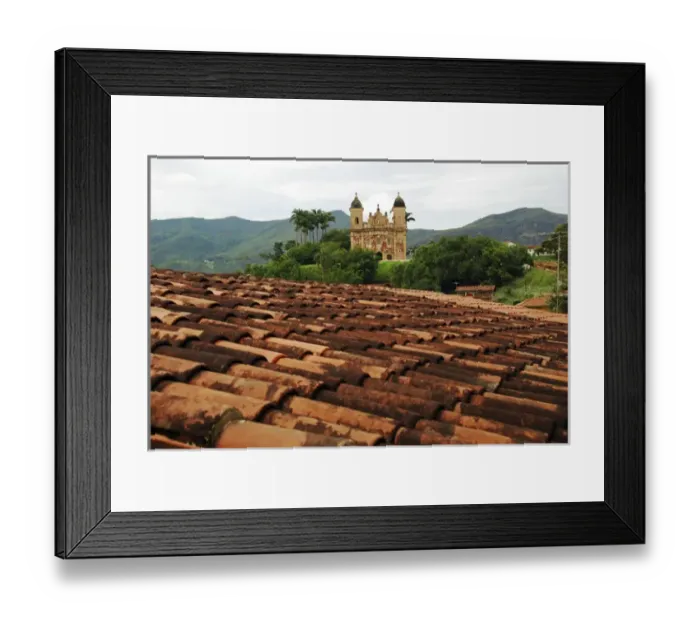 Framed Print : Brazil, Minas Gerais, Mariana, Igreja Sao Pedro dos Clerigos, view on old colonial Framed Print : Brazil, Minas Gerais, Mariana, Igreja Sao Pedro dos Clerigos, view on old colonial
