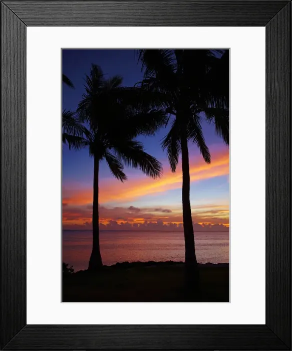 Framed Print : Sunset and palm trees, Coral Coast, Viti Levu, Fiji, South Pacific Framed Print : Sunset and palm trees, Coral Coast, Viti Levu, Fiji, South Pacific