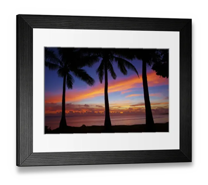 Framed Print : Sunset and palm trees, Coral Coast, Viti Levu, Fiji, South Pacific Framed Print : Sunset and palm trees, Coral Coast, Viti Levu, Fiji, South Pacific