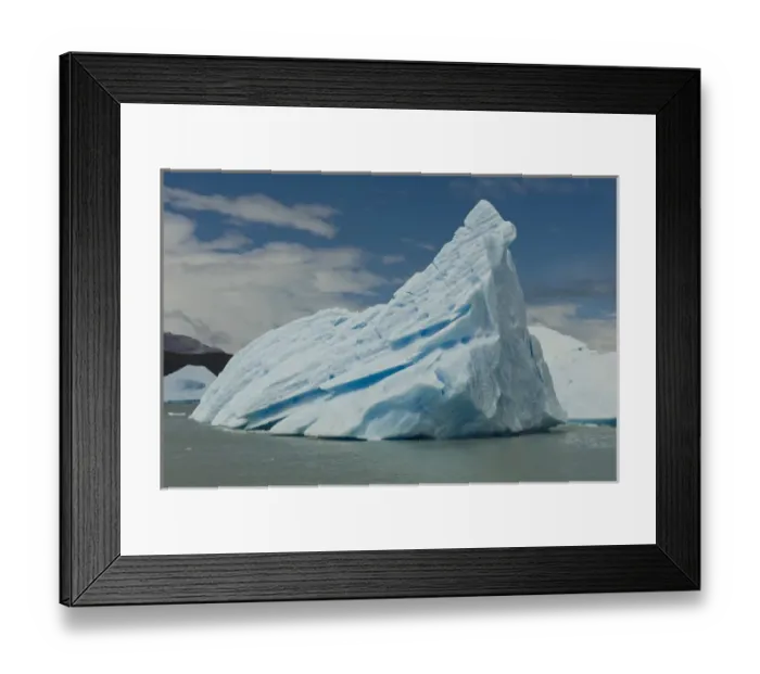 Framed Print : Blue Icebergs seen on Lago, Los Glaciares National Park, Punta Bandera, Port, El Calafate