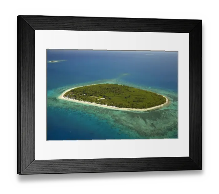 Framed Print : Bounty Island, Mamanuca Islands, Fiji, South Pacific - aerial