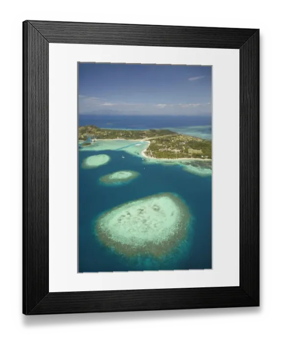 Framed Print : Coral reef and Malolo Lailai Island, Mamanuca Islands, Fiji, South Pacific - aerial Framed Print : Coral reef and Malolo Lailai Island, Mamanuca Islands, Fiji, South Pacific - aerial
