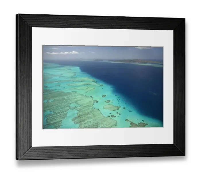 Framed Print : Malolo Barrier Reef and Malolo Island, Mamanuca Islands, Fiji, South Pacific - aerial Framed Print : Malolo Barrier Reef and Malolo Island, Mamanuca Islands, Fiji, South Pacific - aerial
