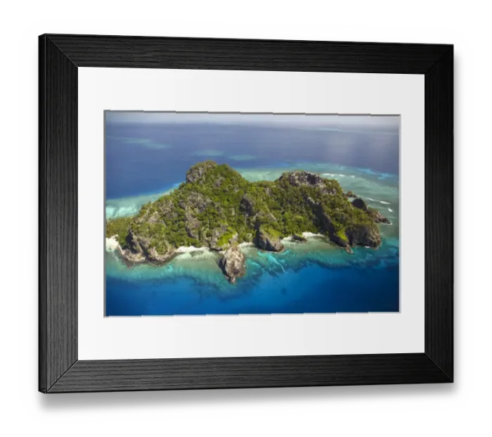 Framed Print : Monuriki Island and coral reef, Mamanuca Islands, Fiji, South Pacific - aerial Framed Print : Monuriki Island and coral reef, Mamanuca Islands, Fiji, South Pacific - aerial
