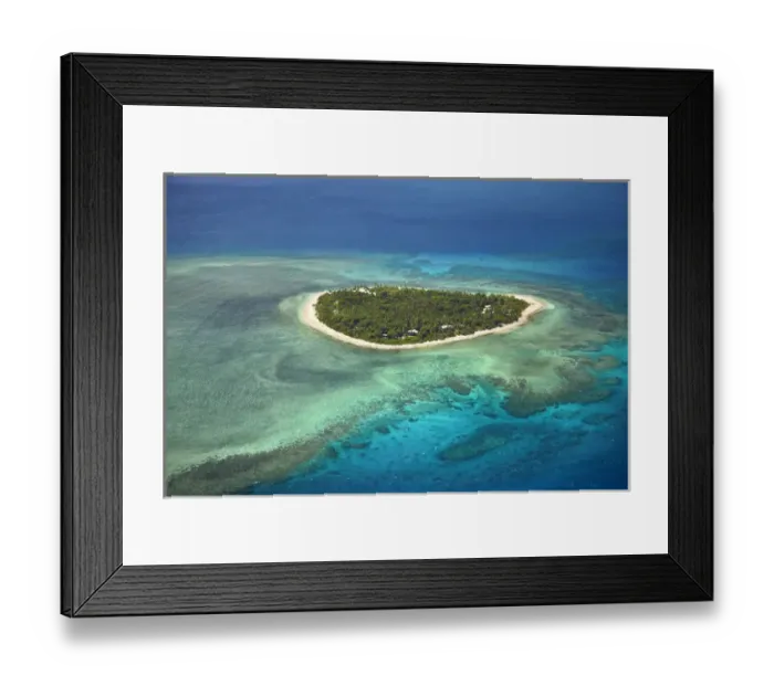 Framed Print : Tavarua Island and coral reef, Mamanuca Islands, Fiji, South Pacific - aerial Framed Print : Tavarua Island and coral reef, Mamanuca Islands, Fiji, South Pacific - aerial