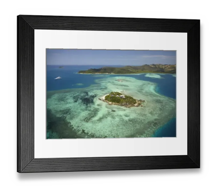 Framed Print : Wadigi Island, Mamanuca Islands, Fiji, South Pacific - aerial