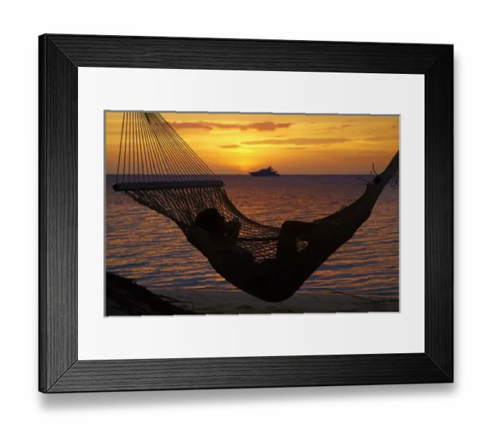 Framed Print : Hammock and sunset, Plantation Island Resort, Malolo Lailai Island, Mamanuca Islands Framed Print : Hammock and sunset, Plantation Island Resort, Malolo Lailai Island, Mamanuca Islands