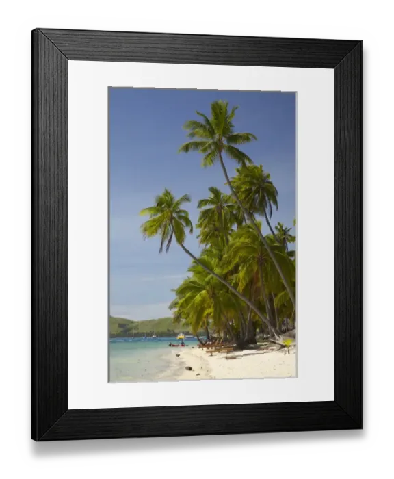 Framed Print : Beach and palm trees, Plantation Island Resort, Malolo Lailai Island, Mamanuca Islands Framed Print : Beach and palm trees, Plantation Island Resort, Malolo Lailai Island, Mamanuca Islands