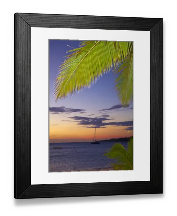 Framed Print : Palm trees and sunset, Plantation Island Resort, Malolo Lailai Island, Mamanuca Islands Framed Print : Palm trees and sunset, Plantation Island Resort, Malolo Lailai Island, Mamanuca Islands