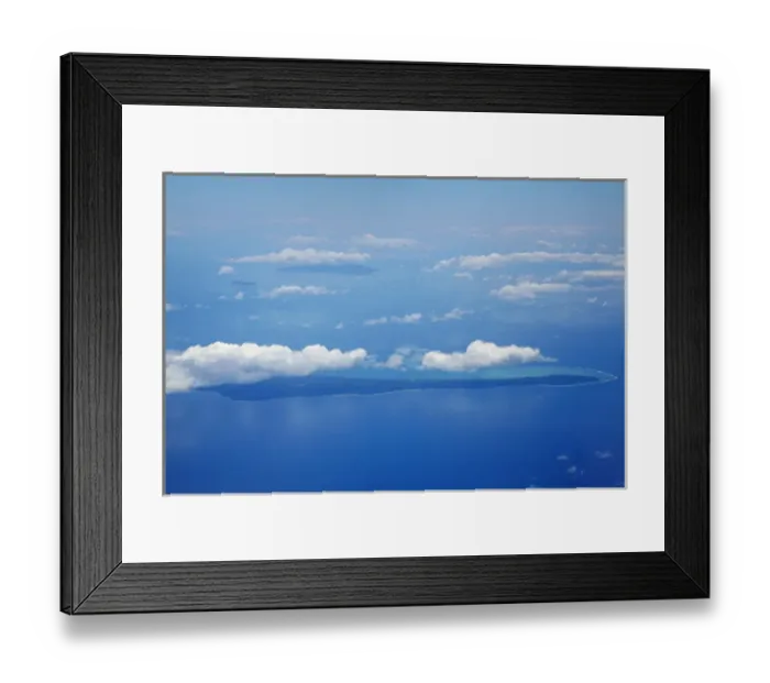 Framed Print : Vatulele Island and clouds, Fiji, South Pacific - aerial