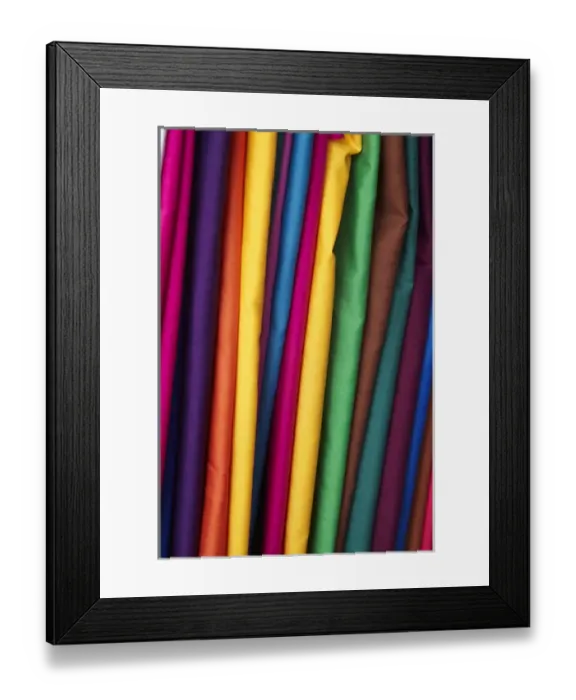 Framed Print : Brightly coloured material at Suva Flea Market, Suva, Viti Levu, Fiji, South Pacific