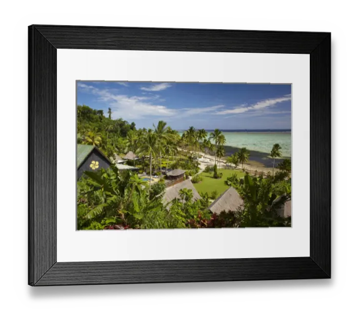 Framed Print : Crusoes Retreat and coral reef, Coral Coast, Viti Levu, Fiji, South Pacific Framed Print : Crusoes Retreat and coral reef, Coral Coast, Viti Levu, Fiji, South Pacific