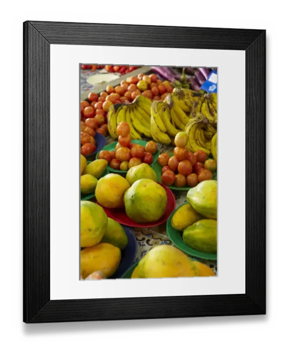 Framed Print : Pawpaw  /  Papaya, tomatoes and bananas, Sigatoka Produce Market, Sigatoka, Coral Coast