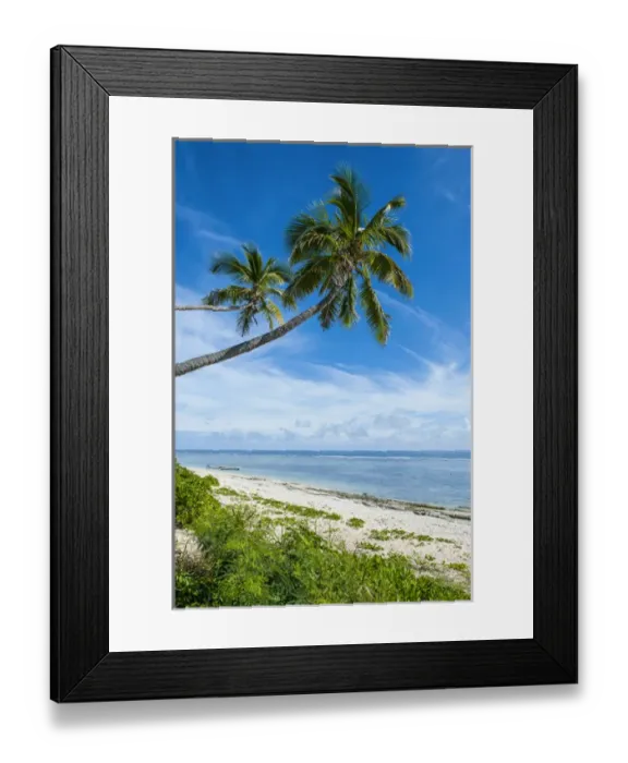 Framed Print : Palm fringed Kolovai beach, Tongatapu, Tonga, South Pacific Framed Print : Palm fringed Kolovai beach, Tongatapu, Tonga, South Pacific