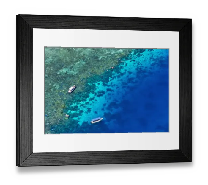 Framed Print : Aerial view of beach, Palau Framed Print : Aerial view of beach, Palau