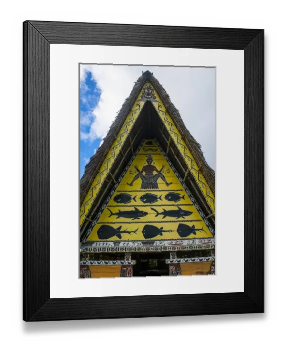 Framed Print : Detail art work in an old bai, a chiefs house on the Island of Babeldoab, Palau Framed Print : Detail art work in an old bai, a chiefs house on the Island of Babeldoab, Palau