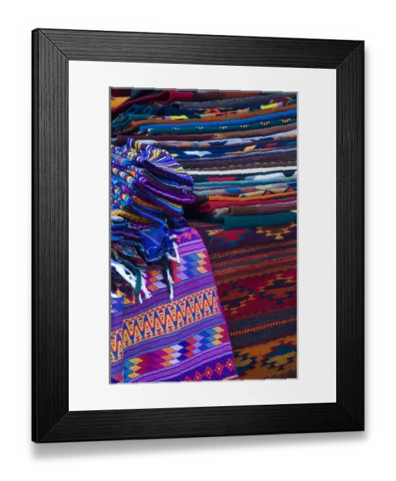 Framed Print : Mexico, San Miguel de Allende, Rugs for Sale in Market