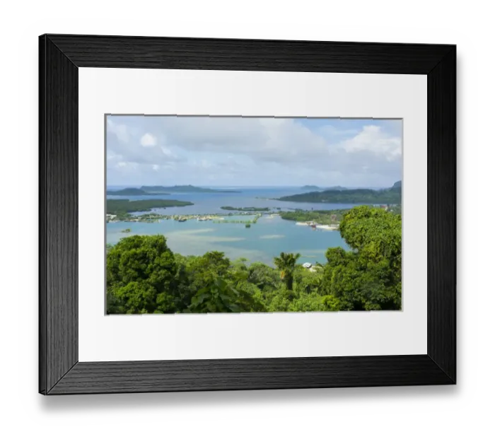 Framed Print : Pohnpei Micronesia Kolonia main town from above at Sokehs Ridge