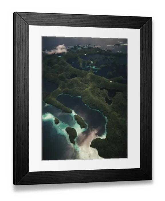 Framed Print : Palau, Micronesia, Aerial view of Rock Islands Framed Print : Palau, Micronesia, Aerial view of Rock Islands