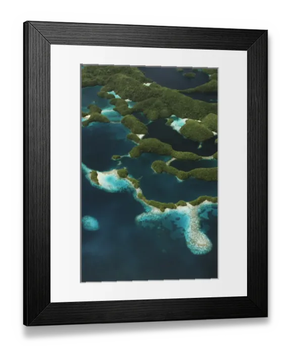 Framed Print : Palau, Micronesia, Rock Islands, Aerial View of Rock Islands, World Heritage Site Framed Print : Palau, Micronesia, Rock Islands, Aerial View of Rock Islands, World Heritage Site
