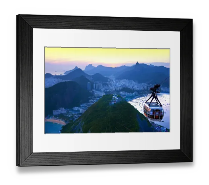 Framed Print : Brazil, Rio De Janeiro, cable car goes to Sugar Loaf Mountain