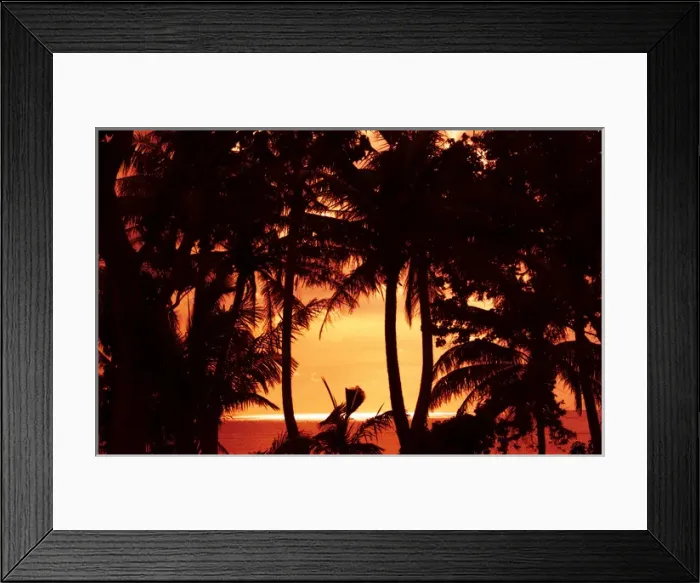 Framed Print : Guam USA Territory palms and sunset near Hagatna capital Framed Print : Guam USA Territory palms and sunset near Hagatna capital