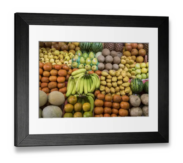 Framed Print : Mexico, San Miguel de Allende. Display of fruits and vegetables at market. Credit as Framed Print : Mexico, San Miguel de Allende. Display of fruits and vegetables at market. Credit as