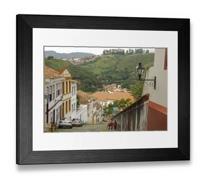 Framed Print : Brazil, Minas Gerais, Ouro Preto, colonial street Framed Print : Brazil, Minas Gerais, Ouro Preto, colonial street
